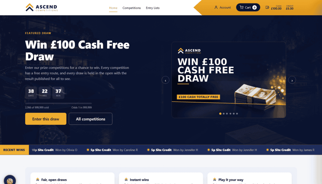 Ascent competitions Website design