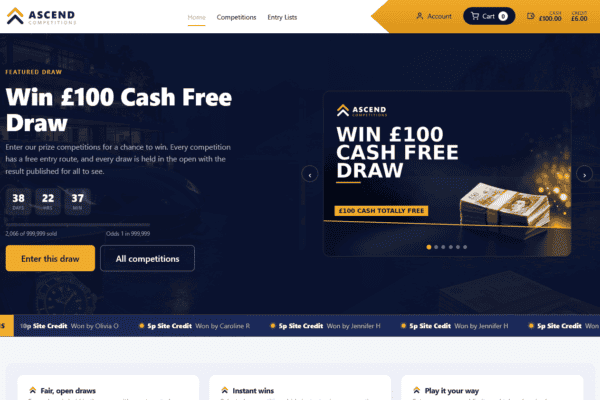 Ascent competitions Website design